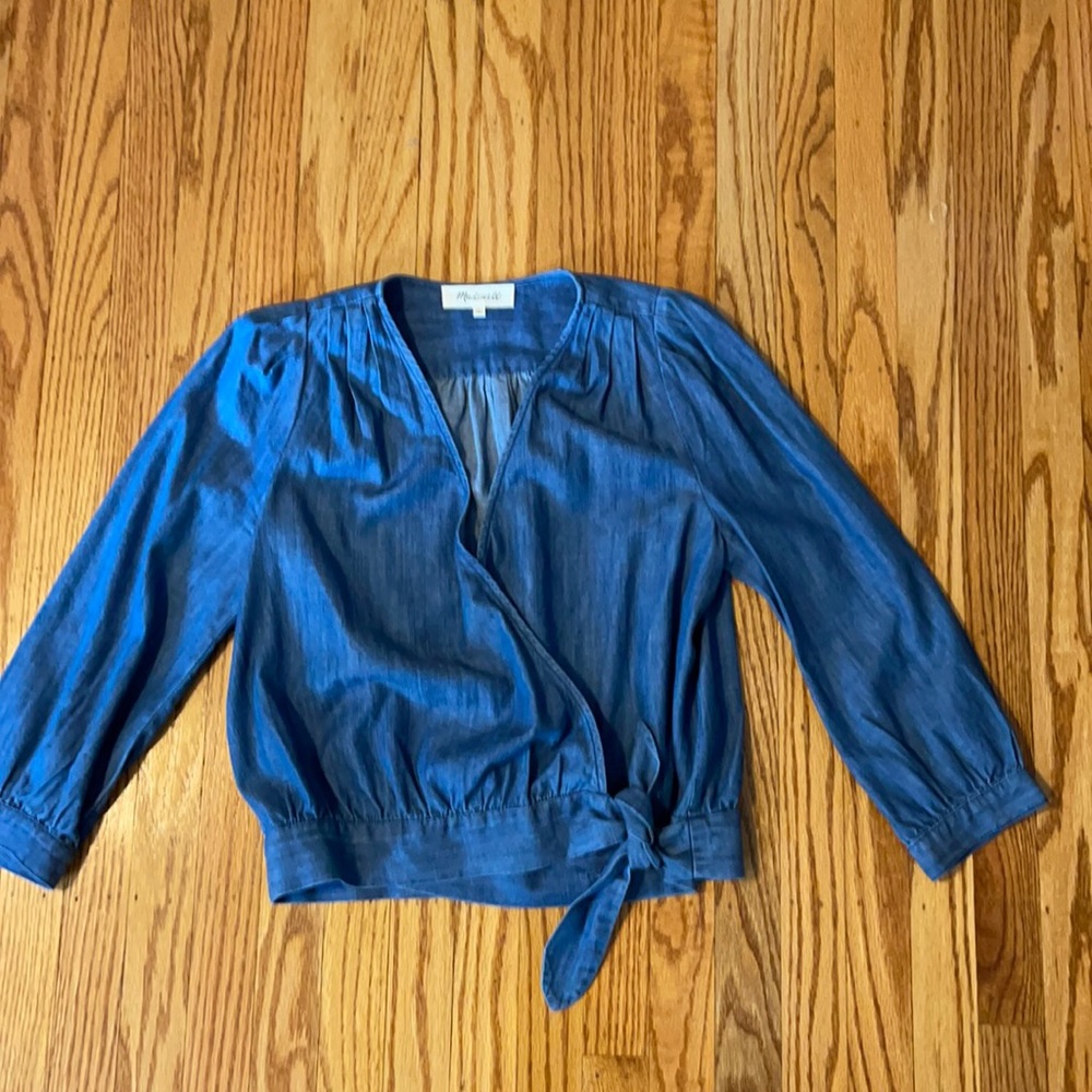 Madwell Chambray Tie Blouse